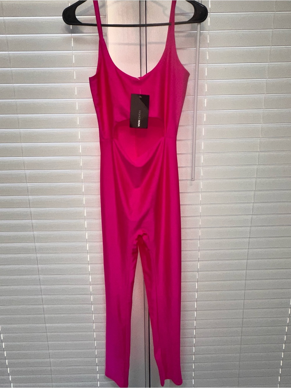 Forever 21 Hot Pink Slim Strap Jumpsuit With stomach cutout